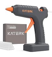 Katerk 12V Full Size Cordless Hot Glue Gun, Drip-Free Fast Heating Rechargeable and Heavy Duty Ba...