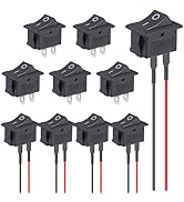 VEXUNGA Rocker Switch 12V Toggle Switch ON Off KCD1 Mini Rocker Switches 2 Pin AC 6A 250V 10A 125...