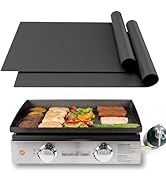 UBeesize 2 Pack 100% Nonstick Grilling Mats for 22 Inch Blackstone Griddle, Resuable Cooking Mats...