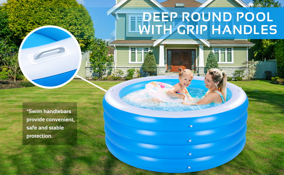 Inflatable Pool for Kids and Adults Oversized Thickened Family Swimming Pool for Toddlers Outdoor