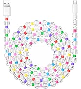 Aolcev USB C Cable 66W Fast USB A to USB C Charging Cable 6.6FT/2M Long Cute Beaded for iPhone Ch...