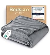 Bedsure GentleSoft Fleece Throw Blanket for Couch Grey - Lightweight Plush Fuzzy Cozy Soft Spring...