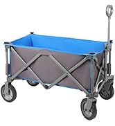 PORTAL Collapsible Wagon Cart, Heavy Duty Foldable Wagons Carts with Wheels, Folding Utility Wago...