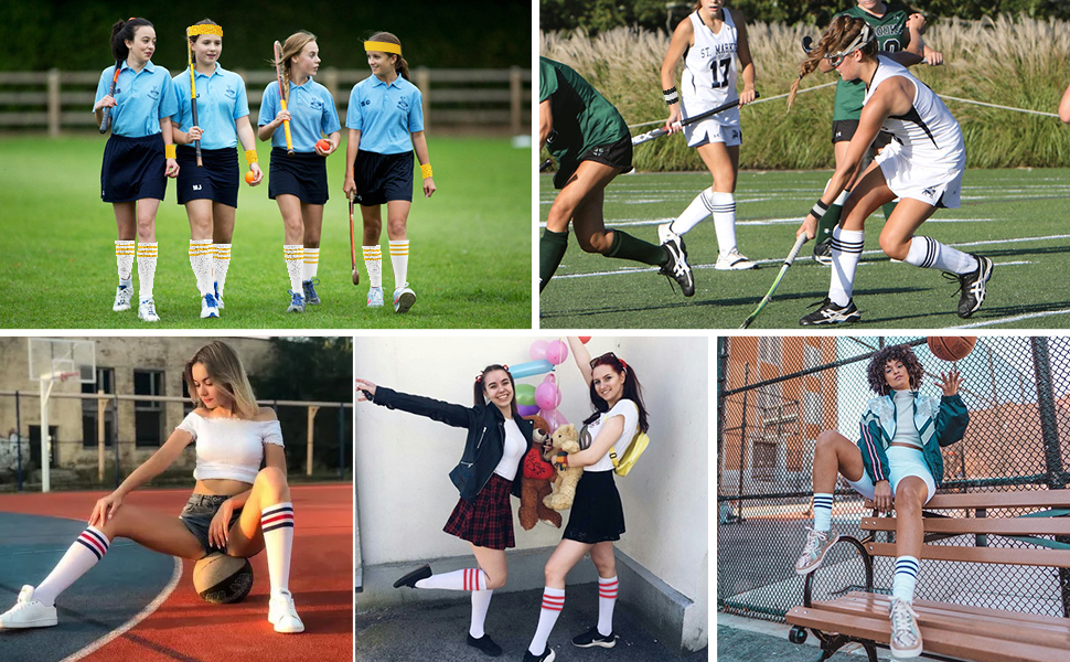 Sweatbands Striped High Sock for Men Women