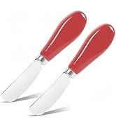 Siutco Butter Spreader Knife Set, 2-Pack Stainless Steel Cheese and Butter Knives with Ceramic Ha...