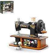 PANTASY Retro Building Set, Vintage Hand Crank Sewing Machine Brick Model, Collectible with Funct...