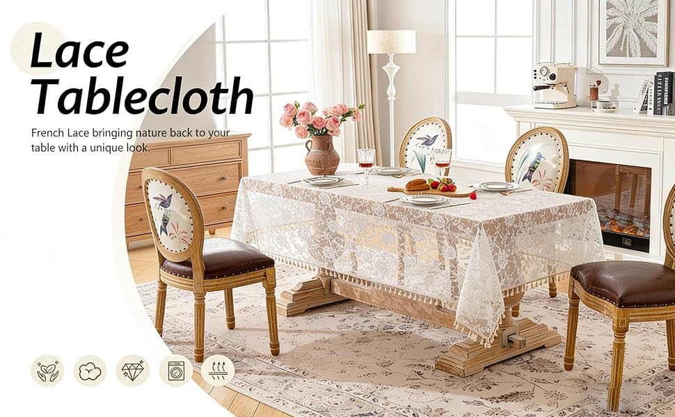Machine-Washable Polyester Tablecloth for Weddings, Parties & Picnics