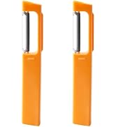 Upright Swivel Fruit and Vegetable Peeler, 2-Pack | Dual 420 stainless steel blades. Potato eye &...