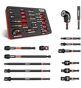 EZARC 14PC Impact Socket Adapter Set, 1/4",3/8",1/2" Square Drive Socket Adapter,Quick-Release & ...