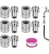 5 Sets Stainless Steel Garden Hose Quick Connect Adapter Kit 3/4 Inch GHT Water Hose Fittings Hea...