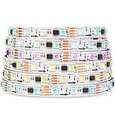 SEZO Addressable LED Strip TM1934 16.4ft/5m 60LEDs/M RGB Dual-Signal LED Programmable Pixel Rope ...