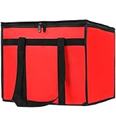 Bodaon Insulated Pizza Delivery Bag, 16" x 16" x 14" Pizza Warmer Bags for Carry Hot, Red, 1-Pack