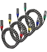 Jozzai XLR Cable 25ft 4 Packs - Premium Balanced Microphone Cable with 3-Pin XLR Male to Female M...