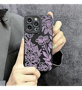 Uioeua Compatible with iPhone 13 Pro Flower Case,Cute Floral Rose Pattern with Camera Protection ...