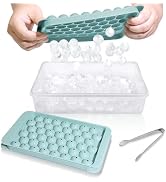 WIBIMEN Ice Cube Tray with Lid and Bin - Round Ice Trays for Freezer with Lid - Ice Cube Trays fo...