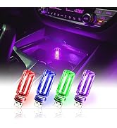 4PCS USB Light,LEDMini Multi-Color Touch-Sensitive Car Night Lights AdjustableBrightness for Car ...