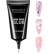 Makartt No Wipe Rhinestone Glue for Nails, 30G Super Strong Nail Charm Glue Bling Gel for 3D Deco...