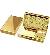 Digital Gram Scale with 200g x 0.01g, Gold Plated Shining Cover and Platform Pocket Herb Jewelry ...