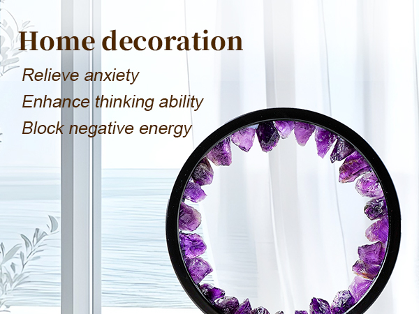 Raw Amethyst Round Table Lamp