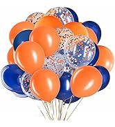 Blue and Orange Balloons - 12 Inch, 50 PCS Confetti Balloons