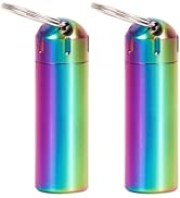 VTAR Pill Organizer,2 Pack,Waterproof Single Chamber Stainless Steel Travel Small Pill Box, Keych...