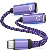 2 in 1 USB C Splitter USB C Headphone Jack Adapter and Charger for Samsung Galaxy S26 Ultra S26+ ...