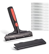 EHDIS Razor Blade Scraper, 6" Scraper Adhesive Remover Tool with 10 Double-Edge Blades for Cleani...