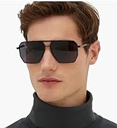 ADE WU Retro Oversized Square Polarized Sunglasses for Women Men Classic Vintage Metal Frame Sun ...