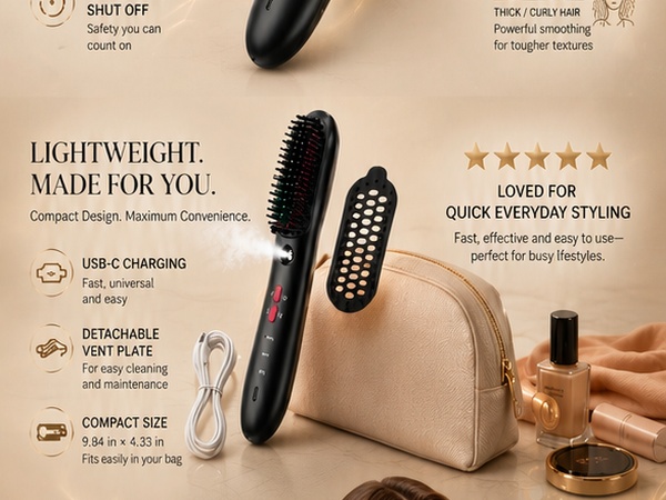 Cordless Steam Mist Straightening Comb