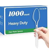 SACATR 1000 Count Heavy Duty Clear Plastic Spoons,BPA-Free,Heat Resistant Disposable Plastic Spoo...