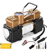 MESHUBA Dual Cylinder Tire Inflator Air Compressor, 150 PSI 12V DC Portable Air Pump Car Accessor...