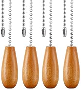 Ceiling Fan Light Pull Chain Extension, 12 Inches Wood Color Wooden Light Chain Pull Extender Orn...