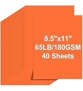 Cardstock 8.5 X 11, 40 Sheets Pumpkin Orange Card Stock, 65lb/ 180gsm Copy Paper, Cardstock Print...