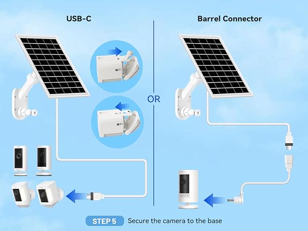Solar Panel and 2-In-1 Wall Mount for Ring Cam