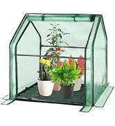U'Artlines Portable Mini Greenhouse Small Green House with Waterproof Pad 36x18x33 Inch Plant Cov...