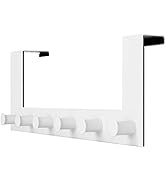 WEBI Over The Door Hook,Door Hanger:Over The Door Towel Rack,6 Peg Door Hooks for Hanging,Door Co...