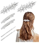 CWJCYTNSN 6 PCS Rhinestone Hair Clips for Wedding Bridal Hair Barrettes for Ladies Women Hair Acc...