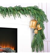 Rowfad 2 Pcs 6 Ft Christmas Norfolk Pine Garlands, Real Touch Faux Pine Garland, Realistic Green ...