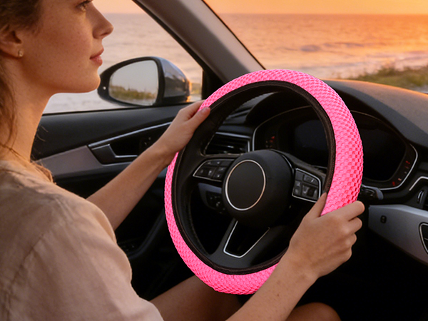 red steering wheel cover