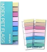 UniBright 400 pcs Sticky Tabs for Books, Colored Transparent and Writable Page Markers with 4 Inc...