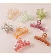8PCS Hair Clips for Women, Flower Claw Clips for Thick Hair, Non-Slip Hair Accessories with Multi...