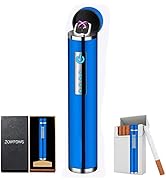 Electronic Lighter, USB Rechargeable Lighter, Cylindrical Strip Flameless Windproof Electric Arc ...