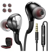 Flat Wired Headphones Earbuds for Laptop PC Chromebook Noise Isolating Corded Ear Buds with 3.5mm...
