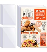 AKONEGE 25 Pcs 11" x 17" Rigid Print Protectors Clear Plastic Sleeves Hard Sheet Protectors Heavy...