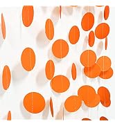 MIAHART 4 Pack Paper Circle Dots Garland Orange Hanging Circle Paper for Wedding Birthday Baby Sh...