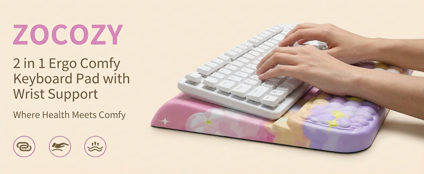 2 in 1 Ergo Comfy Keyboard Pad with Wrist Support —— Where Health Meets Comfy