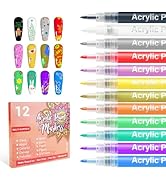 LKE 12 Colors Nail Art Pens Set, Nail Polish Pens for Drawing, Dotting & Liner, Quick Dry Acrylic...