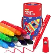 JUPITEARTH 12 Colors Twist Crayons for Toddlers 1-3, Non-Toxic Washable Crayons for Ages 4-8 with...