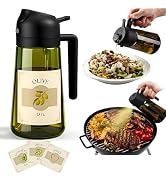 Airpify Olive Oil Sprayer for Cooking 16oz/470ml – Dark-Green 2-in-1 Glass Oil Sprayer & Dispense...
