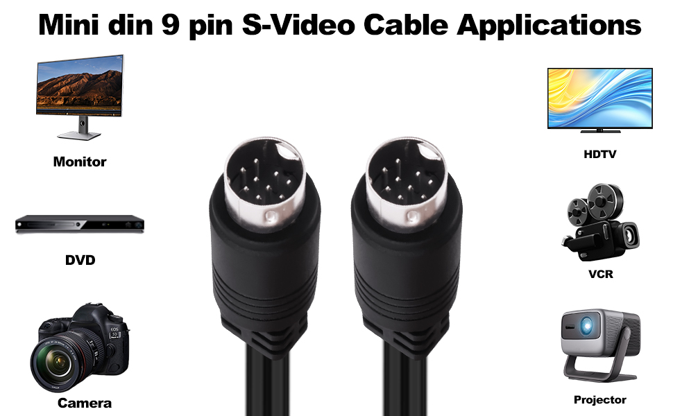 S-Video Cable Mini Din 9 Pin SVideo Extension Cable